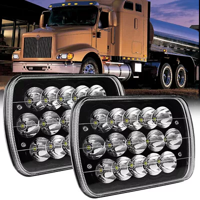 Pair 7x6'' 5x7'' LED Headlights Hi/Lo Beam For International IHC 9200 9900 9400i • $59.95