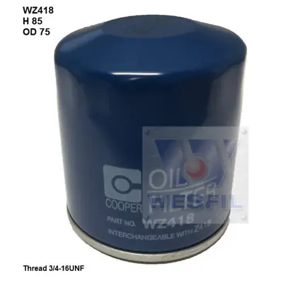 Wz418 - Wesfil Oil Filter Z418 • $5.59