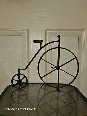 Home Art Decoration. It Is A Metal Bicycle With Wooden Seat Used As Decorations. • $25