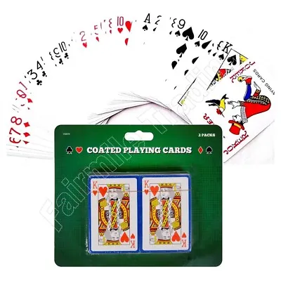 £2.49 • Buy 2 Packs Of Playing Cards Coated Kids Children Snap Deck Kings Queens Ace