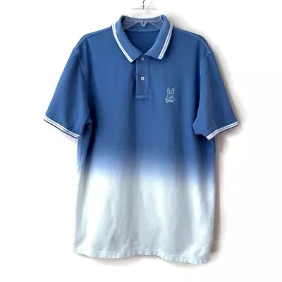Psycho Bunny Men's Faibanks Lapis Blue Ombre Polo Size Large Pima Cotton Shirt • $44.99