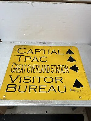 Old Vintage Topeka Kansas Captial Great Overland Station Highway Street Sign • $64.99