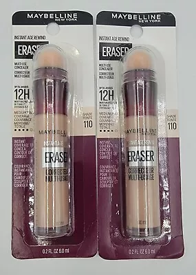 2 Pack Maybelline Instant Age Rewind Eraser Dark Circles Concealer 110 Fair Med. • $18