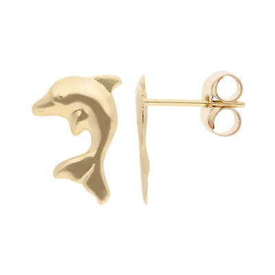 New 9ct Yellow Gold Dolphin Stud Earrings 9ct Gold Children • £53.39