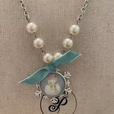 Plunder Design Fashion Jewelry Snowman Blizzard Christmas Silver Atlas Necklace • $26.59