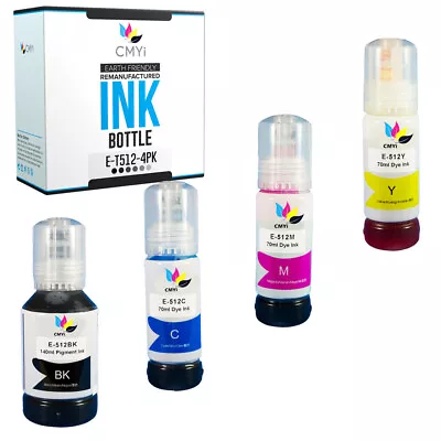 4 PK Ink Bottles For Epson 512 Replacement Bottle Fits Expression 7700 7750 • $18.69
