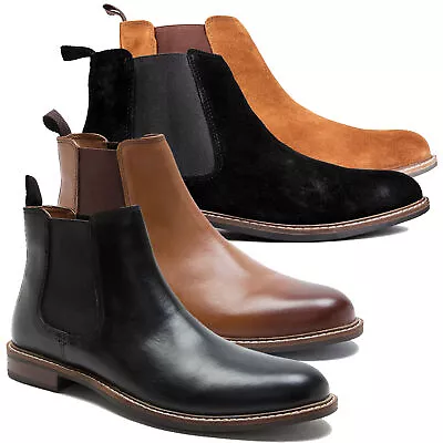 Mens Thomas Crick Bateman Classic Leather Dealer Chelsea Ankle Boots Sizes 7-12 • £33.99