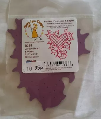 Cheery Lynn Designs Lattice Heart & Vines Die B368 • £6.50