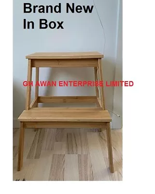 £38.40 • Buy Ikea TENHULT Wooden Step Stool Sturdy Wood Ladders Home Shop Bar Kitchen Ladder