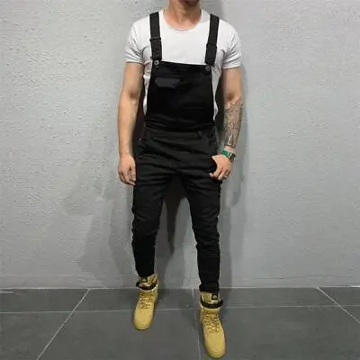 Men Suspender Denim Jeans Dungarees Overalls Romper Jumpsuit Bib Pants Trousers • $18.59