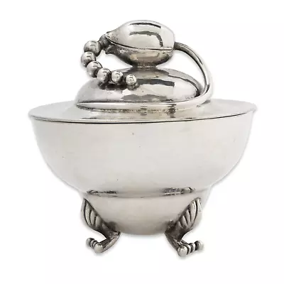 Heavy American Jensenesque Mid-century Sterling Silver Covered Bowl • $499.50