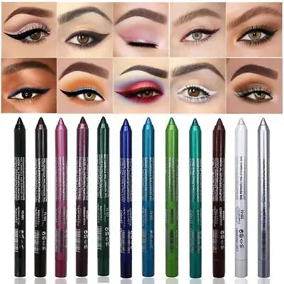 Waterproof Eyeliner Pencil 14 Colors Long Lasting Matte Gel Fluent Eye • £1.93