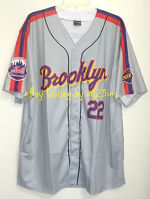 BROOKLYN CYCLONES SGA #22 GRAY ROAD BASEBALL JERSEY ADULT XL NEW YORK METS MiLB • $29.97