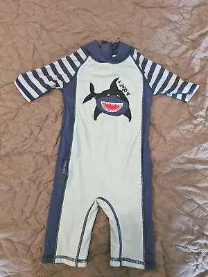 JoJo Maman Bebe Swimsuit 0-6 Months Shark • £3