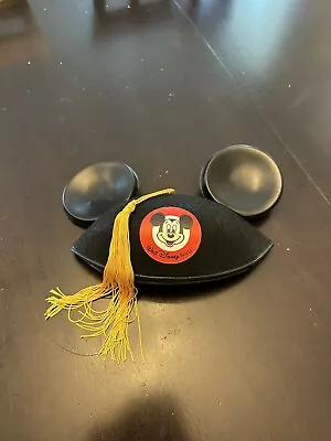 Walt Disney World Mickey Mouse Black Ear Cap Hat With Graduation Tassel  New • $15