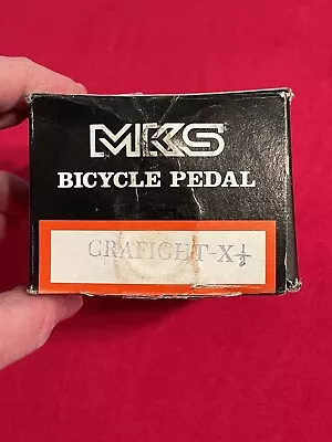 NOS 1980’s OG MKS GRAFIGHT-X BLACK 1/2 PEDALS GRAPHITE GRAFIGHT X OLD SCHOOL BMX • $299.99