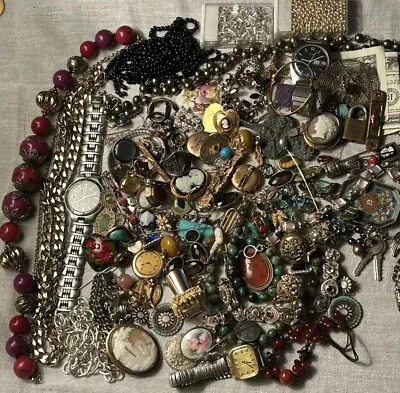 $45 • Buy Antique Jewelry Lot + Silver + Antique Coins + Junk