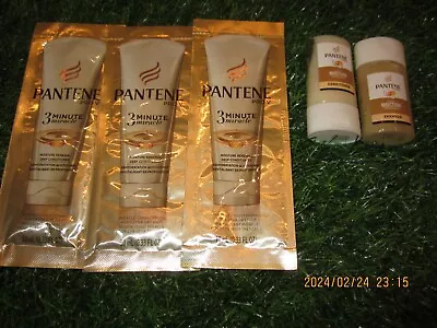 Pantene Pro-V 3 Minute Miracle Deep Conditioner + 2 Mini's TRAVEL LOT OF 5 • $8.99