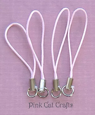 30 X Baby Pink Mobile Phone Cord 5cm Lanyard Loop With Jump Ring • £2.19