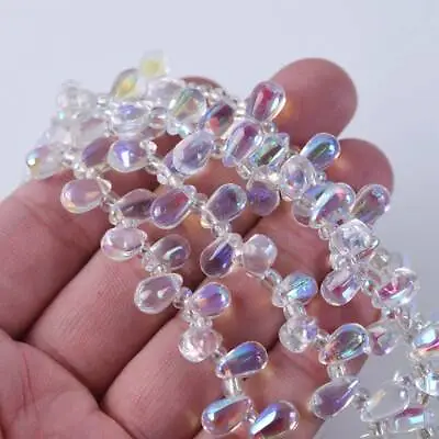 £2.58 • Buy 20pcs 6x12mm Top Drilled Crystal Glass Colorful Teardrop Pendant Loose Beads Lot