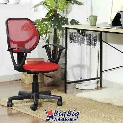 $50.99 • Buy Red Ergonomic Executive Mesh Chair Swivel Mid Back Office Chair Computer Desk