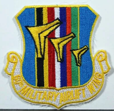 USAF Air Force 60th Military Airlift Wing Full Color Insignia Badge Patch V 1 • $6