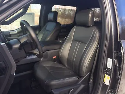 2015-20 Ford F-150 XLT SuperCrew Black Leather Seat Covers Factory Style Upgrade • $749