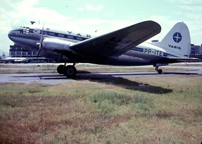 VARIG Curtiss C46 PP-ITE In 1965 ?   Aircraft Slide (25mm) • $4.04