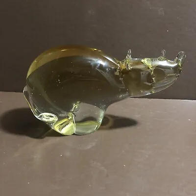 Stunning Murano Heavy Art Glass Rhinoceros Sculpture Solid • $78