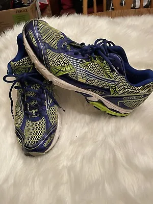 Men’s Mizuno Wave Elixir 6  Blue Lime Size 10 Running Shoes • $45