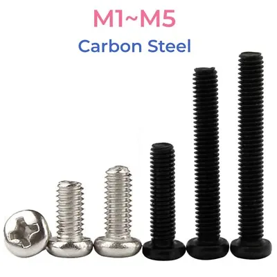Carbon Steel Cross Phillips Round Pan Head Machine Screw Bolt M1~M5 • $2.83