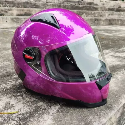 Masei 825 Purple Chrome DOT Motorcycle Bike Kart Racing Full Face Helmet L G1 • $198