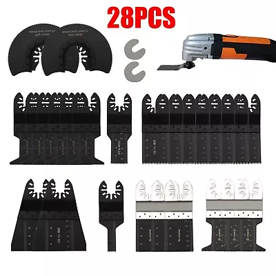 28Pcs Multi Tool Saw Blade Set Carbide Blade Fein Metal Wood For Makita • £11.59