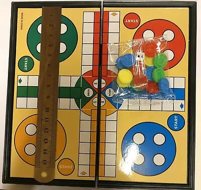 Traditional Ludo Board Game Kid Adult Family Fun Game Non Magnetic Travel Size • £7.24