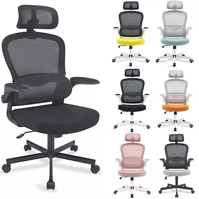 Office Chair Mesh Computer Desk Chairs Swivel Home With Adjustable Arm & Height • £59.99