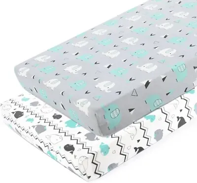BROLEX Pack N Play/Mini Crib Sheet - 2 Pack - Elephant/Whale - Brand New • $16.99
