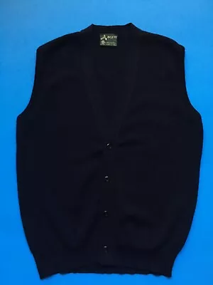 ANSETT AUSTRALIA 🇦🇺 Washable Pure Wool 4-Button Sweater Vest 44” Chest Sz 16 • $22.12