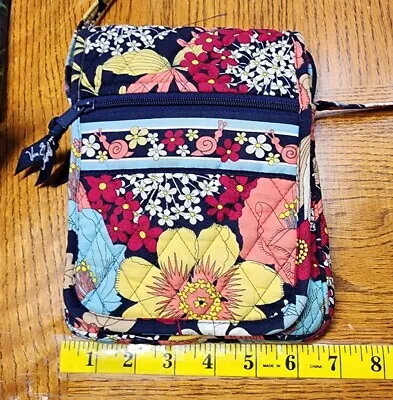 Vera Bradley Floral Flowers Happy Snails Retired Crossbody Flap Front Bag Purse • $28