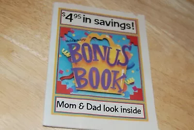 Vintage McDonald's Bonus Book Coupon Book Dated 1988 • $8