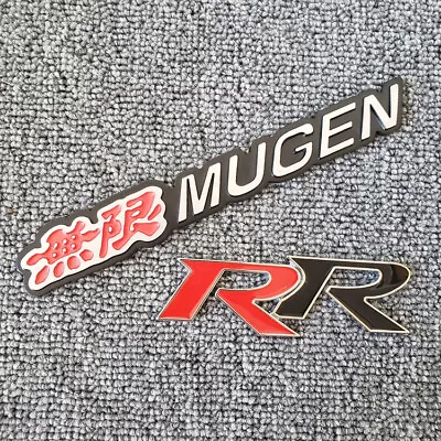 3D Metal Chrome Red MUGEN+RR Emblem Car Trunk Fender Body Badge Decal Sticker • $12.89