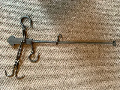 £60 • Buy Antique Wrought Iron Steelyard Sack Or Butchers Scales 1800s  R. Sweeny Stamped