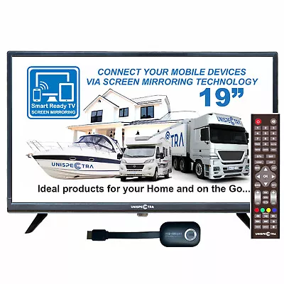 Unispectra 19  Smart Ready TV 12V / 240V HD Ideal For MOTORHOME CARAVAN BOAT VAN • £176.82