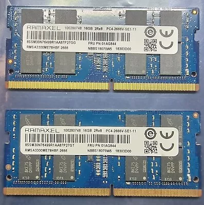 Ramaxel PC4-21300 PC4 2666V 32GB 2X16GB DDR4 2RX8 2666MHz 260pin Laptop Memory • £53.99