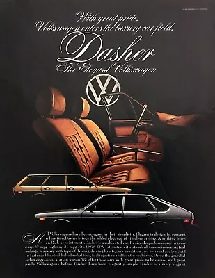 1976 VW Dasher Sedan & Wagon Photo  The Elegant Volkswagen  Vintage Print Ad • $7.99