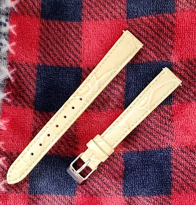 12mm Bone Beige Teju Lizard Genuine Leather Interchangeable Watch Band Strap • $13.25