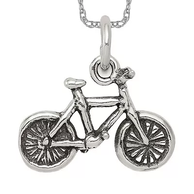 925 Sterling Silver Vintage Bicycle Necklace Charm Pendant • $134