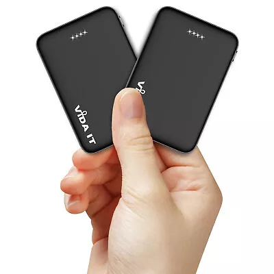 2-Pack Small Portable Charger For Mobile Phone Mini 5000mAh Power Bank Powerpack • £34.99