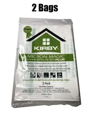 2 Genuine Kirby Avalir Micro Magic Allergen Bags HEPA 205814A • $12.04