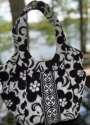 Vera Bradley “Night And Day” Black & White Floral LG Tote W/Side Pockets Nice! • $17.99