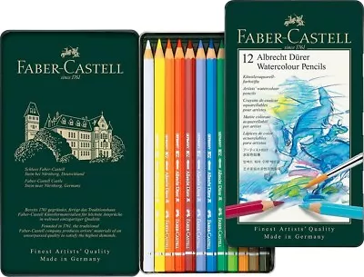 Faber-Castell Albrecht Durer Watercolour Pencils  - Tin Of 12 • £13.99